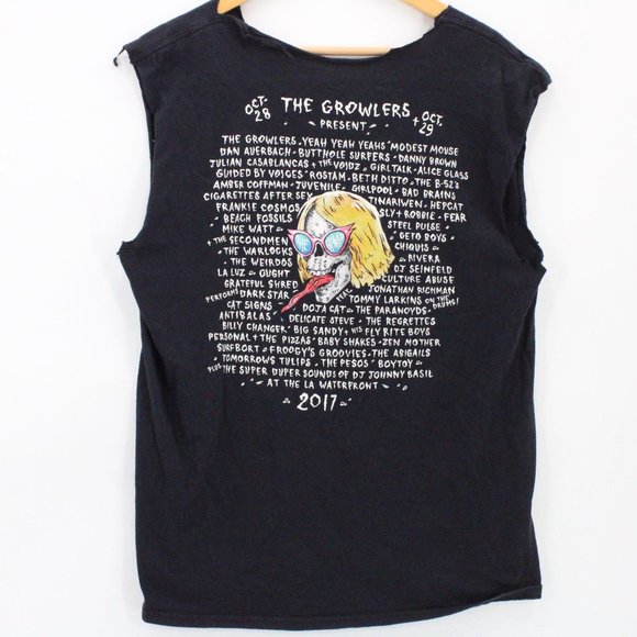 Vintage The Growlers Tank Top Shirt Men Black Sleeveless Line Up 2017 Festival L - Picture 6 of 9
